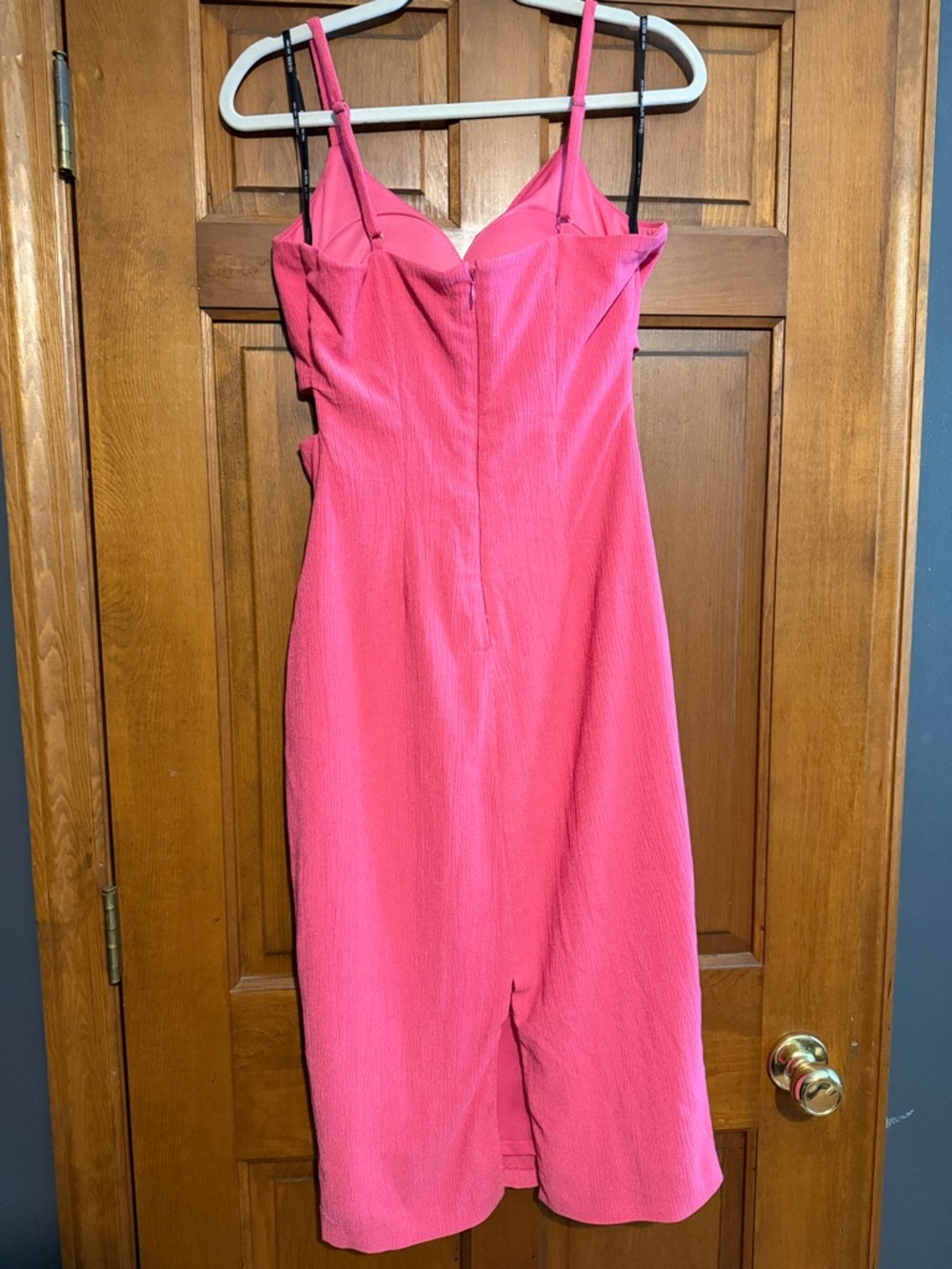 Guess Hot Pink Twist-Front Midi Dress - Picture 2 of 5